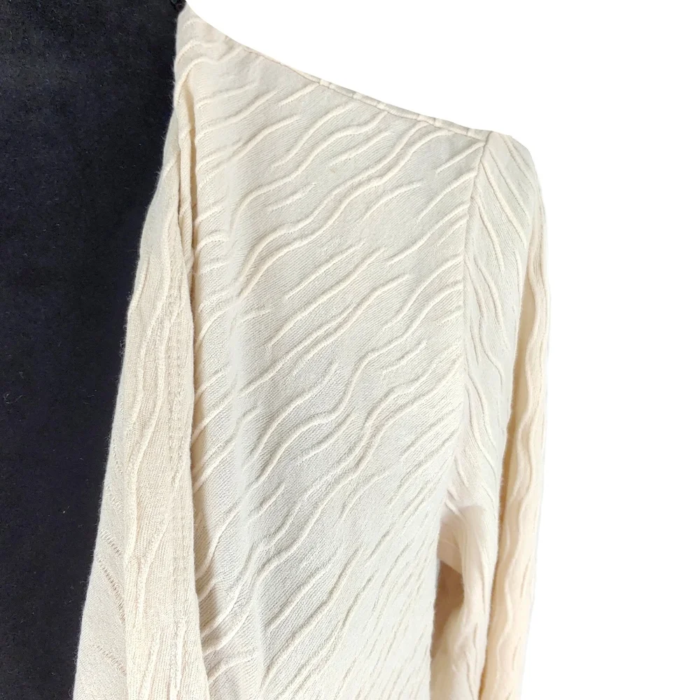 NWT Andrea Jovine Womens M Flowy Textured Dressy Open Cardigan - Picture 3 of 7